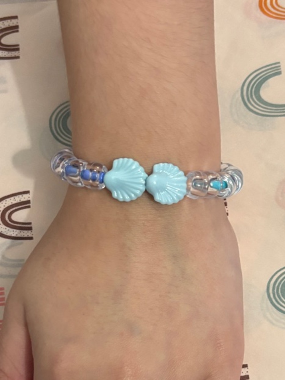 Blue Shell Bead Bracelet - kids Jewelry